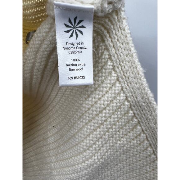 Athleta Sweater  Womens Mock Neck Merino Wool Knit Stretch White Size XS - Picture 3 of 4